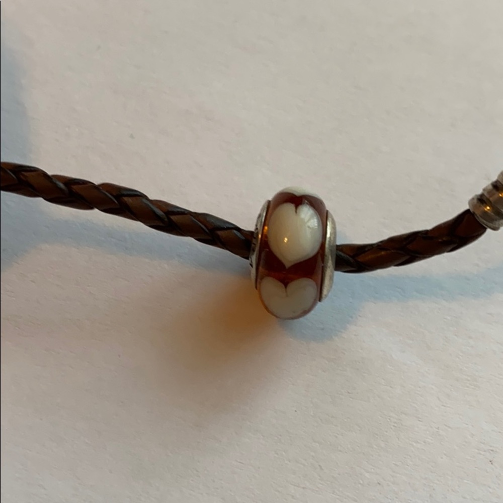 Pandora glass heart charm